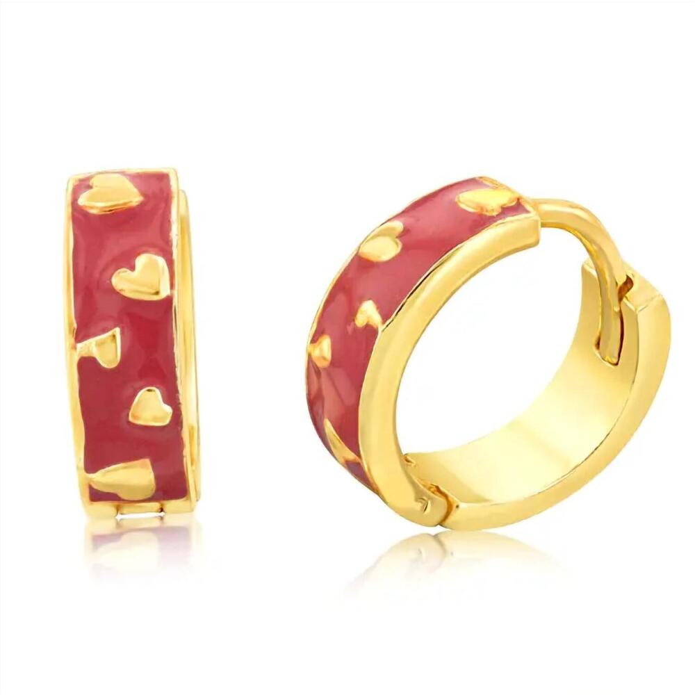 NEW STARLETTE women's sweetheart hoop earrings in red